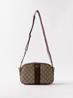 Сумка через плечо ophidia gg supreme из парусины Gucci, бежевый