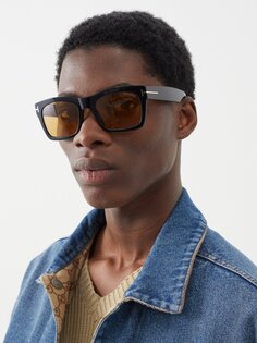 Солнцезащитные очки nico в квадратной оправе из ацетата Tom Ford, черный