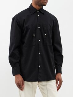 Рубашка из хлопкового твила с накладными карманами Winnie New York, черный