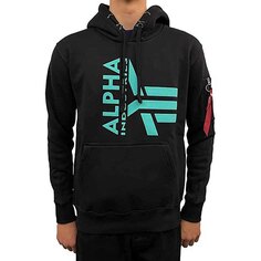 Худи Alpha Industries Half Logo Foam, черный