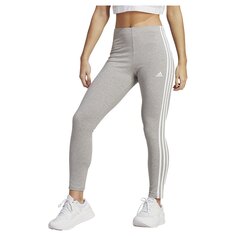 Леггинсы спортивные adidas Sportswear Essentials 3 Stripes High-Waisted Single, серый