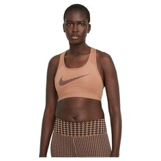 Спортивный бюстгальтер Nike Dri Fit Swoosh Icon Clash Medium Support Non Padded Graphic Sports, коричневый