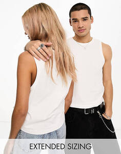 Белый укороченный жилет унисекс со швами Calvin Klein Jeans — эксклюзивно для ASOS