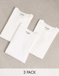Комплект из трех белых футболок Selected Homme