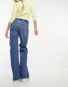 Свободные синие джинсы с завышенной талией и необработанным краем в стиле 90-х годов Abercrombie &amp; Fitch
