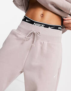 Серо-коричневые джоггеры оверсайз Nike Mini Swoosh