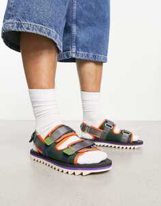 Зеленые и оранжевые сандалии PS Paul Smith Hiroshi