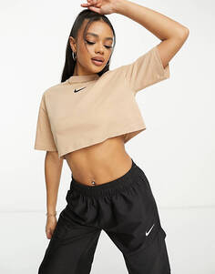 Конопляно-коричневая укороченная футболка Nike Trend