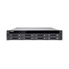 Серверное сетевое хранилище QNAP TS-EC880U-RP, 8 отсеков, 4 ГБ, без дисков, черный
