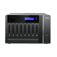 Сетевое хранилище QNAP TVS-EC880, 8 отсеков, 16 ГБ, без дисков, черный