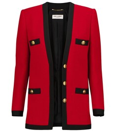 Куртка из смесовой шерсти SAINT LAURENT, красный