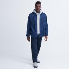 Джинсы широкого кроя Uniqlo, синий