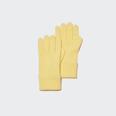 Трикотажные перчатки из 100% кашемира Uniqlo, желтый