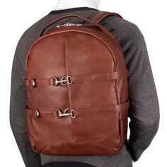 Кожаный рюкзак McKlein Oakland для ноутбука и планшета с диагональю 15 дюймов, черный