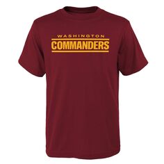 Молодежная футболка с логотипом команды Washington Commanders бордового цвета Outerstuff