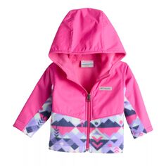 Флисовая куртка Columbia Steens Mountain с капюшоном и молнией для малышей и малышей Columbia, розовый