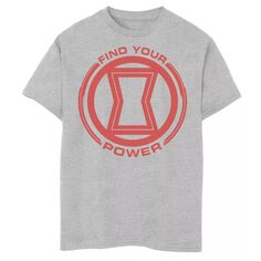 Красная футболка с графическим логотипом Marvel Black Widow Find Your Power для мальчиков 8–20 лет Marvel