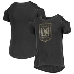 Черная футболка с открытыми плечами LAFC для девочек 5th &amp; Ocean by New Era New Era