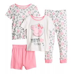 Пижамный комплект из 4 предметов для маленьких девочек со Свинкой Пеппой Licensed Character