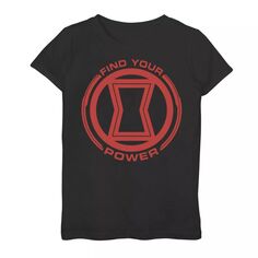 Красная футболка с графическим логотипом Marvel Black Widow для девочек 7–16 лет Find Your Power Marvel