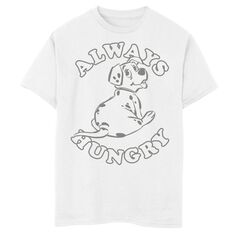 Футболка с рисунком Rolly Puppy Always Hungry для мальчиков 8–20 лет Disney&apos;s 101 далматинец Licensed Character, белый