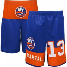 Молодежные шорты Mathew Barzal Royal New York Islanders Pandemonium с именем и номером Outerstuff