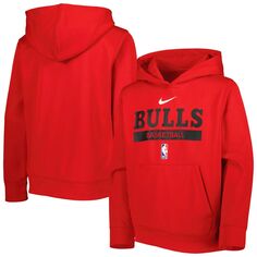 Молодежный пуловер с капюшоном Nike Red Chicago Bulls Spotlight Practice Performance Nike