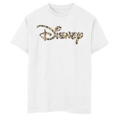 Футболка с леопардовым принтом и логотипом Disney&apos;s для мальчиков 8–20 лет Disney, белый