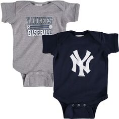 Комбинезон из двух частей, мягкий, как виноград, темно-синий/серый для новорожденных и младенцев New York Yankees Unbranded