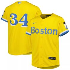 Молодежная футболка Nike David Ortiz Gold Boston Red Sox 2021 City Connect Replica Player Jersey Nike