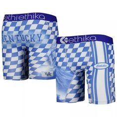 Молодежные боксеры в шахматную клетку Ethika Blue Kentucky Wildcats Podium Unbranded