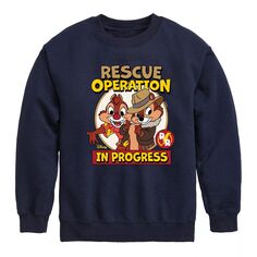 Флисовый свитшот для мальчиков 8–20 лет Disney Chip N Dale Rescue Operation Licensed Character, синий