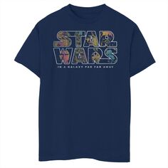 Футболка с цветным наполнением и логотипом Star Wars для мальчиков 8–20 лет Licensed Character, синий