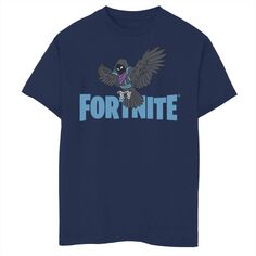 Футболка с логотипом Fortnite Raven для мальчиков 8–20 лет Licensed Character, синий