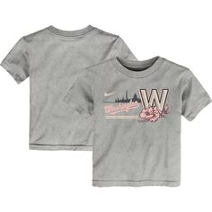 Футболка с графическим рисунком Nike Heather Grey Washington Nationals City Connect для малышей Nike