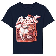 Темно-синяя футболка для малышей Detroit Tigers On the Fence Outerstuff