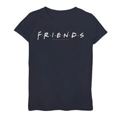 Классическая футболка с логотипом и графическим рисунком для девочек 7–16 лет Friends Licensed Character, синий