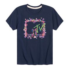 Классическая футболка с цветочным рисунком и логотипом MTV для мальчиков 8–20 лет Licensed Character, синий