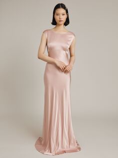 Атласное платье макси Ghost Olivia, розовый для будуара