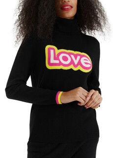 Шерстяно-кашемировый свитер Barbie Love с высоким воротником Chinti &amp; Parker, черный
