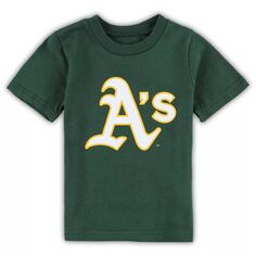 Зеленая футболка с основным логотипом команды Oakland Athletics Team Crew для малышей Outerstuff