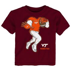 Футболка Maroon Virginia Tech Hokies для малышей с жесткими рукавами Outerstuff