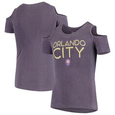 Фиолетовая футболка с открытыми плечами для девочек 5th &amp; Ocean by New Era Orlando City SC New Era
