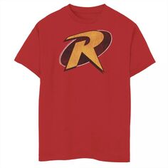 Красная футболка с графическим логотипом и винтажным логотипом «Бэтмен Робин» для мальчиков 8–20 лет Licensed Character