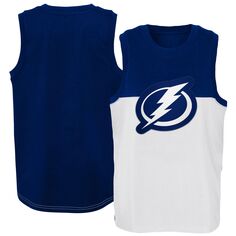 Молодежная белая/синяя майка Tampa Bay Lightning Revitalize Outerstuff