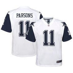 Молодежная майка Nike Micah Parsons White Dallas Cowboys Alternate Game Nike