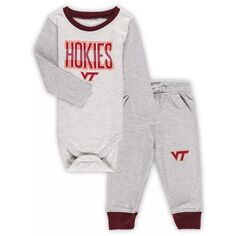 Набор боди и брюк с длинными рукавами Infant Wes &amp; Willy Heather Grey Virginia Tech Hokies Jie Jie Unbranded