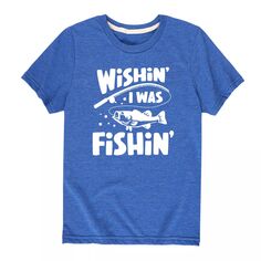 Футболка с рисунком «Wishin&apos; I Was Fishin&apos;» для мальчиков 8–20 лет Licensed Character