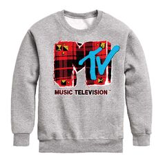 Толстовка в клетку с логотипом MTV и графическим рисунком для мальчиков 8–20 лет Licensed Character