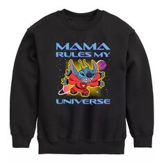 Флисовый пуловер Disney&apos;s Lilo &amp; Stitch для мальчиков 8–20 лет Mama Rules Disney, черный